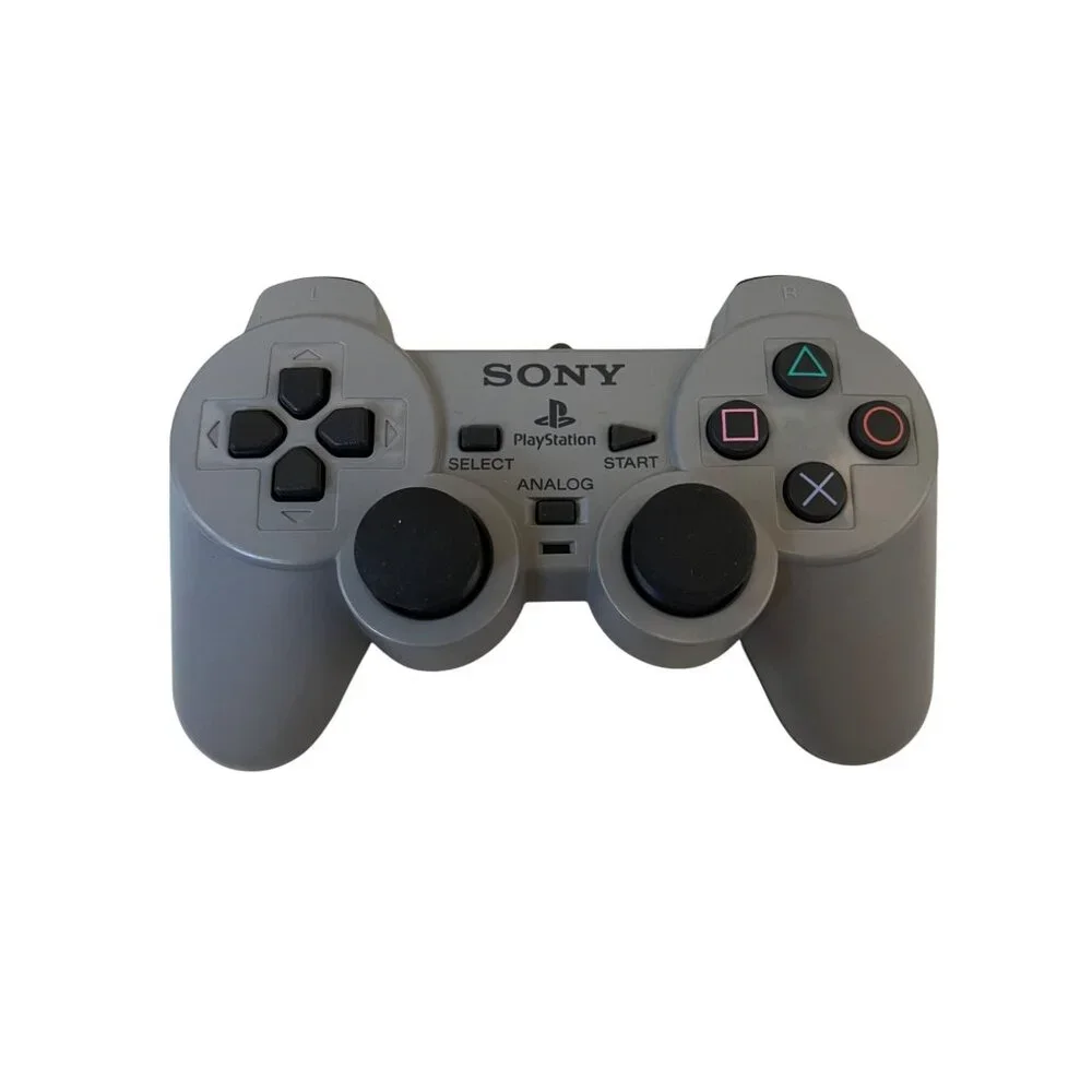 Sony PS1 Wired Analog Controller Gray DualShock Gaming Accessory Original Cord